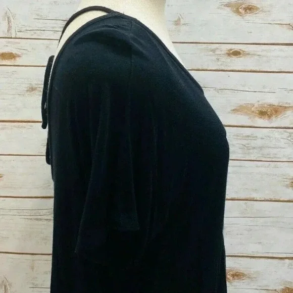 BETHANY MOTA Women Short Sleep Pull Over Scoop Neck "FRIDAY" Black Top Sz Medium - Picture 6 of 11